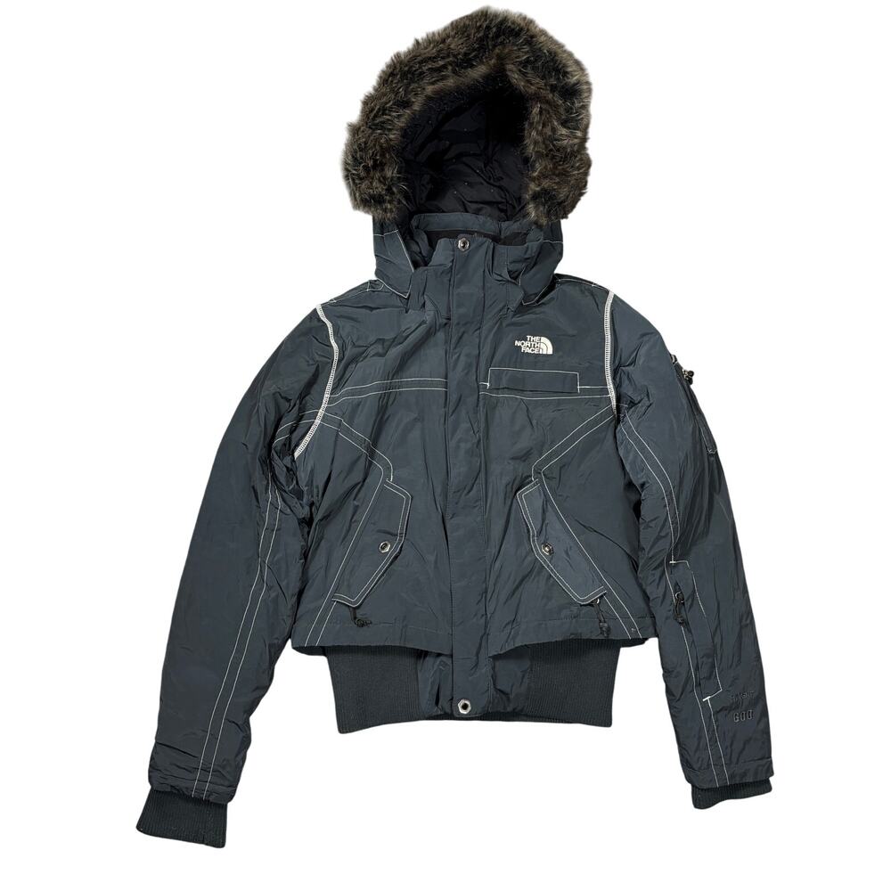 The North Face Women's S/P HyVent 600 Down Goose Bomber Jacket Faux Fur Hooded